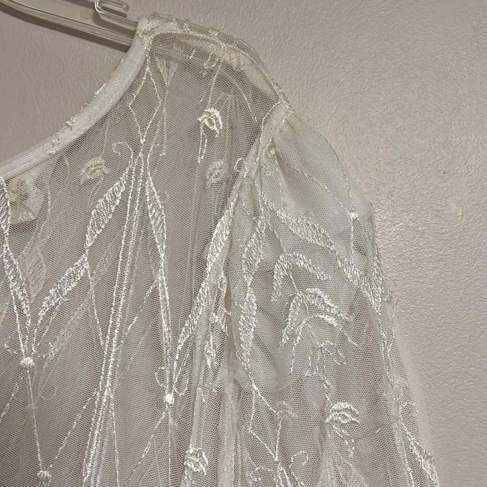 VINTAGE CACHET by Ban Protas Black & White Lace Tea Length Dress Size 11/12 Y2K - Picture 6 of 16